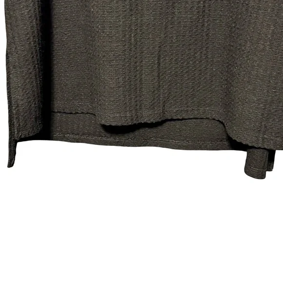 Umgee Oversized Waffle Knit Ballon Sleeve Mixed Media Bohemian Blouse Top - Picture 4 of 10